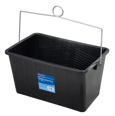 SupaDec Paint Scuttle Metal Handle Large Rollers Plastic Ribbed Bucket - 15L • £11.99