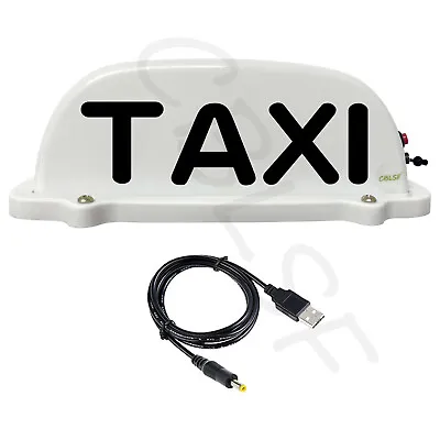 $36.99 • Buy TAXI Cab Top Roof Sign USB Rechargeable Battery With Magnetic Base Waterproof 5V