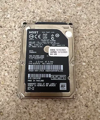 HGST 2.5  1000GB 1TB  Internal SATA Hard Disk Drive HTS541010A9E662 • £17.99