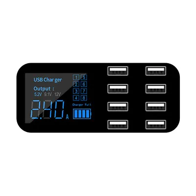 $20.89 • Buy A9S Fast Car Charger 8 Port Multi USB LCD Display 12V Phone Charger USB Hub