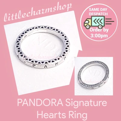 $79.30 • Buy NEW Authentic Genuine PANDORA Signature Hearts Ring Size 54 - 197437CZ RETIRED