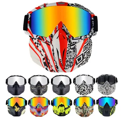 Motocross Motorcycle Helmet Full Face Mask Safety Goggles Shield Racing Glasses • $20.99