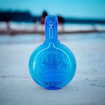 Clevenger Brothers Vintage Light Blue Bottle Hand Blown Sindia On The Beach • $19.99