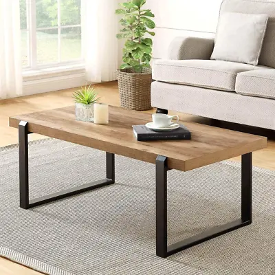Rustic Coffee TableWood And Metal Industrial Cocktail Table For Living Room 47 • $224.81