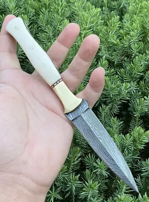 $25.46 • Buy Double-Edged V42 Military Damascus Steel Hunting Dagger Boot Knife Dirk Shiv