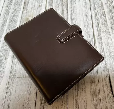 Filofax CUBAN Brown Italian Leather Personal Organizer Pocket Planner VTG. 2010 • $59.99