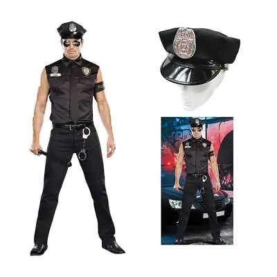 Cop Uniform Policeman Police Man Terminator Fancy Dress Costume Cosplay For Men • £17.86