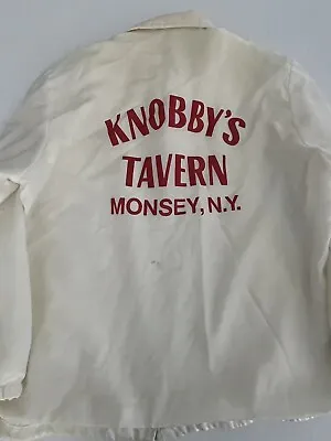 Vintage 80’s Knobby's Tavern Monsey NY Snap Up Jacket Rain Elaine L 0124 • $14.99