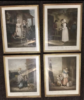 £140 • Buy Very Rare Set Of 4 Original ‘cries Of London’ Antique  Print Pictures Gold Frame