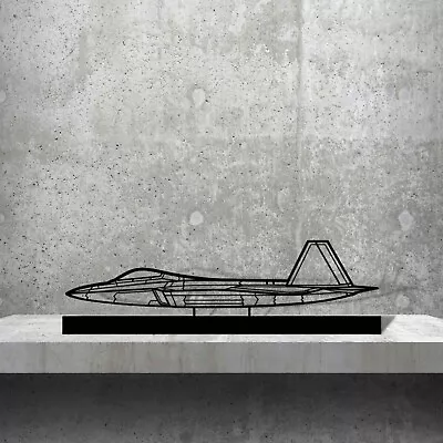 Wall Art Home Decor 3D Acrylic Metal Plane Aircraft USA Silhouette F-22 • $87.99