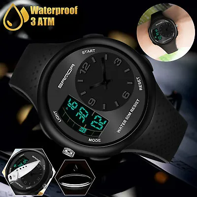 Waterproof Men LED Digital Electronic Watch Army Military Sports Date Wristwatch • $13.48