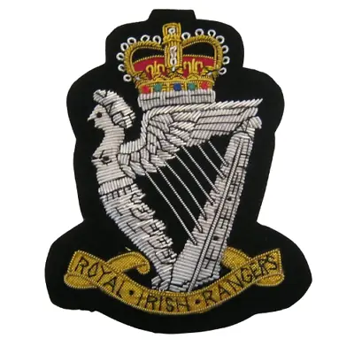 £14.99 • Buy Royal Irish Rangers Wire Embroidered Bullion Blazer Badge