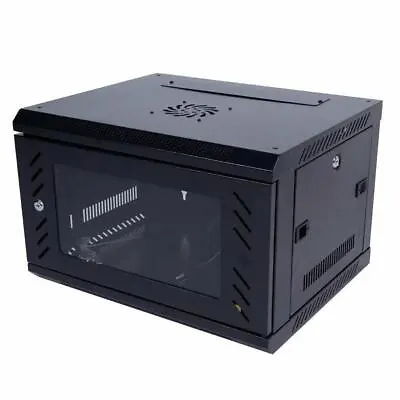 6U Wall Mount Network Server Cabinet Enclosure Rack Glass Door Lock W/ Cool Fan • $79.99