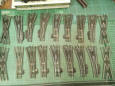 Oo/ho Gauge Job Lot Of 18 X Unboxed Hornby Steel Points & Crossovers • £18.99