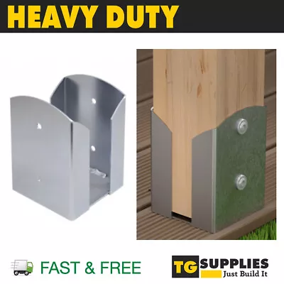 £5.39 • Buy Heavy Duty Galvanised Bolt Down POST SUPPORT Fence Pergola Base Bracket Shoe