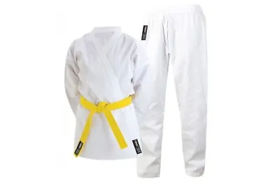 Cimac Kids White Karate Suit GI Childrens Martial Arts Uniform Free White Belt • £17.99