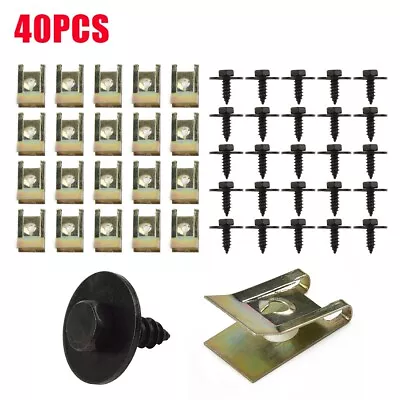 40x Engine Undertray Trim U Clips/Sump Guard U Nuts Panel Speed Fasteners • $23.13