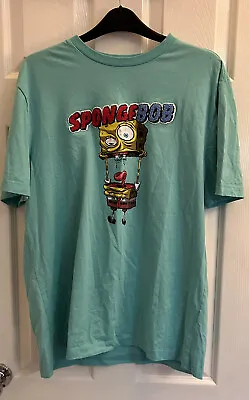 Nickelodeon Spongebob Squarepants Mens XL Gren Graphic Print Tshirt Top • £24.99