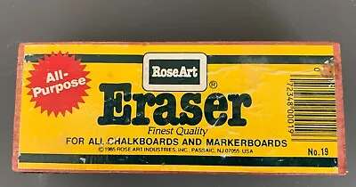 Vintage RoseArt All Purpose Eraser For Chalkboards & Markerboards Near Mint #19 • $1.49