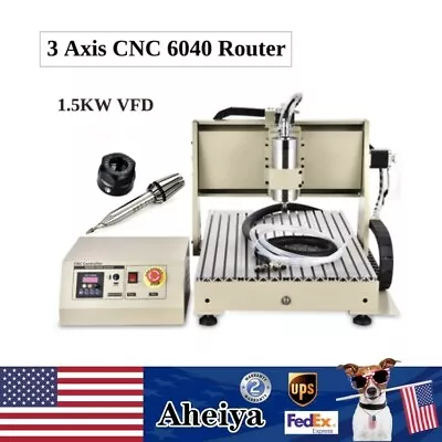 3 Axis 6040 Cnc Router Engraver Milling Drilling Machine 1.5kw Vfd + Controller • $1006.05