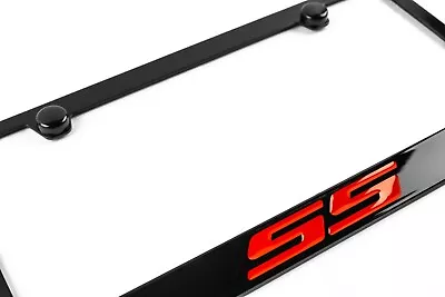 Chevrolet SS Red Engraved License Plate Frame Black Metal USA Made • $33.95