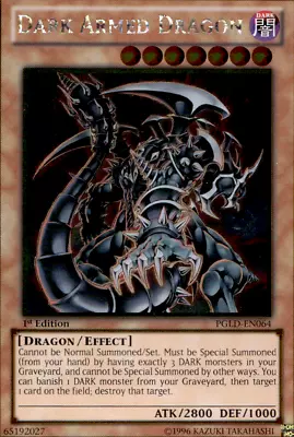 DARK ARMED DRAGON PGLD-EN064 1ST ED GOLD RARE  Yugioh • £1.99