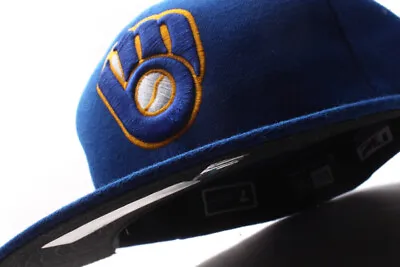 New Era Milwaukee Brewers MLB On Field Fitted Cap Black UV USA No Logo • $42.08