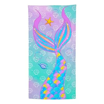Mermaid Beach Towel Mermaid Gifts For Girls Microfiber Bath Towel Gifts For... • $27.44