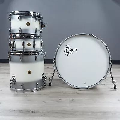 Gretsch Drums USA Custom 4-Piece Drum Kit W/ Snare Silver Duco Gloss Lacquer • $5266