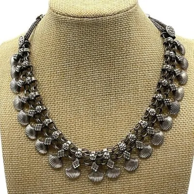 Vintage Rajasthani Sterling Silver Ornate Handmade Collar Choker Necklace 72 Gms • $250