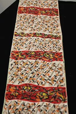 F-076 Antique Meisen Silk Kimono Fabric - Stripe And Flower - 14  X 40  • $10.99