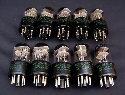 Lot (10) Vacuum Tube JAN-CHS-6H6 GT Sylvania Radio Electron Tubes Vintage N.O.S. • $30