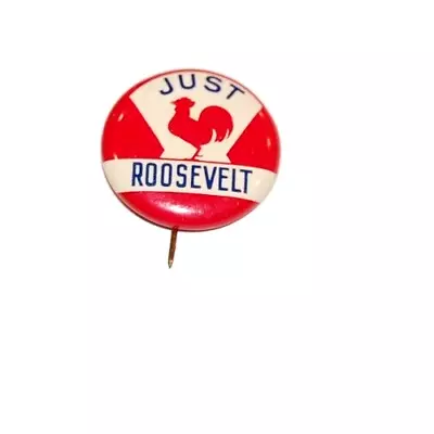 1936 Just FRANKLIN D ROOSEVELT FDR PRESIDENT Rooster Campaign Pin Pinback Button • $49.95