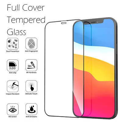 $2.96 • Buy FULL Cover TEMPERED GLASS Screen Protector For IPhone 11 X XS 8 7 6 6S Plus 5 5S