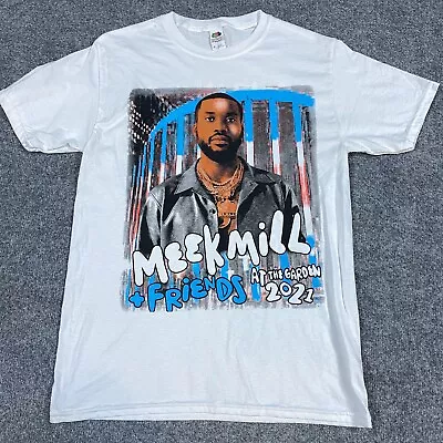 Meek Mill T-shirt S White 2021 At The Garden Tour Concert Double Sided Lil Uzi • $11.92