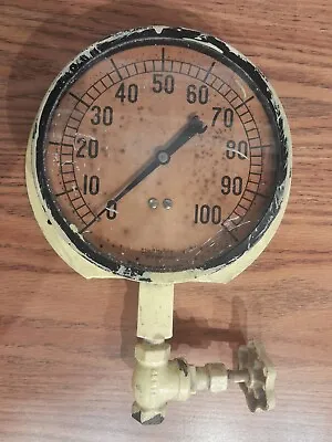 Antique Jas. P. Marsh Pressure Gauge Steampunk Style 100 PSI Complete • $79
