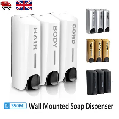 £21.99 • Buy Soap Dispenser Wall Mounted Liquid Bathroom Hand Soap Shower Gel Shampoo New UK