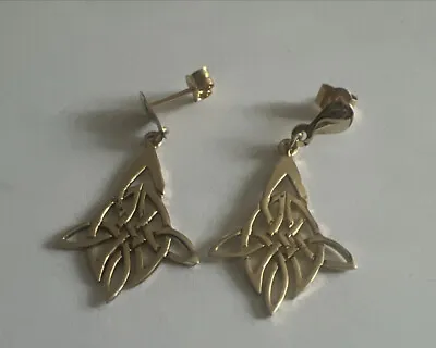 9ct Gold Celtic Style Dropper Earrings  • £59.95