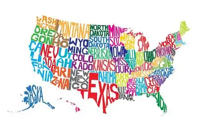 $13.98 • Buy United States Of America Word Map Cool Wall Decor Art Print Poster 24x36
