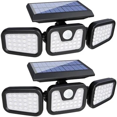 2 Pack Solar Lights Motion Sensor Security LED Waterproof Adjustable Head 74LED • $24.99