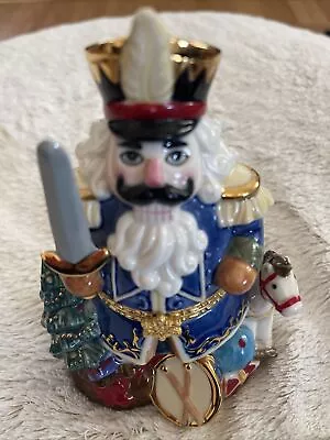 Nutcracker Rocking Horse Trinket Box Christmas  Ceramic Vintage Excellent  • $12