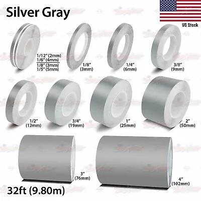 SILVER GRAY Roll Vinyl Pinstriping Pin Stripe Car Motorcycle Tape Decal Stickers • $8.95