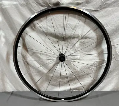 Black Aluminum 18-Straight Pull Spoke 700C Front Wheel CLEAN Fast Shipping • $44.95