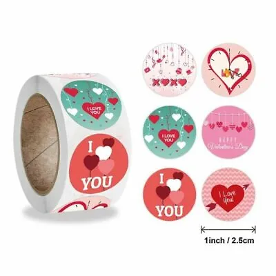 Happy Valentine's Day Love Heart Thank You Label Stickers Gift Craft Box Sticker • £1.89