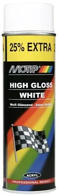 £6.35 • Buy Motip High Gloss White Multi Surface Acrylic Spray Paint Aerosol 500ml