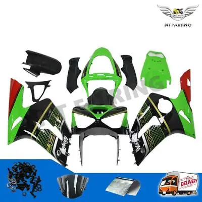 Injection Green Black ABS Fairing Fit For Kawasaki 2003-2004 636 ZX6R E035 • $409.99