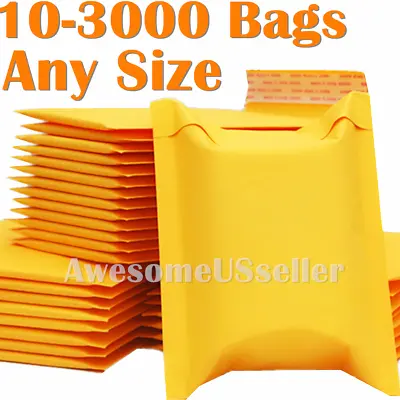 Kraft Mailer Bubble Bags Mailers Padded Envelope Paper 6x9 9x12 5x7 3x5 Shipping • $26.97