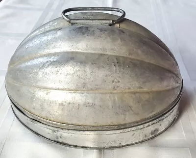 Vintage Mid Century Tin Ribbed Bread Pudding  Melon Dome Mold ENGLAND • $12