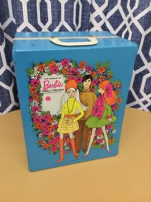 Vintage Blue World Of Barbie Trunk 1969 Clothes Wardrobe 3 Doll Case 5036 EXC C9 • $50