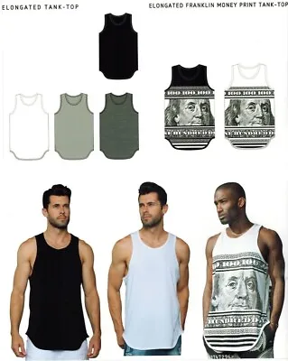 Mens Long Elongated Tank Top Hip Hop Swag Apparel Urban Wear Shirt • $18.99